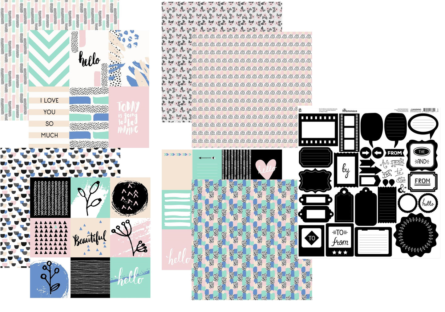 Reminisce Life is Good Scrapbook Papers and Stickers Set