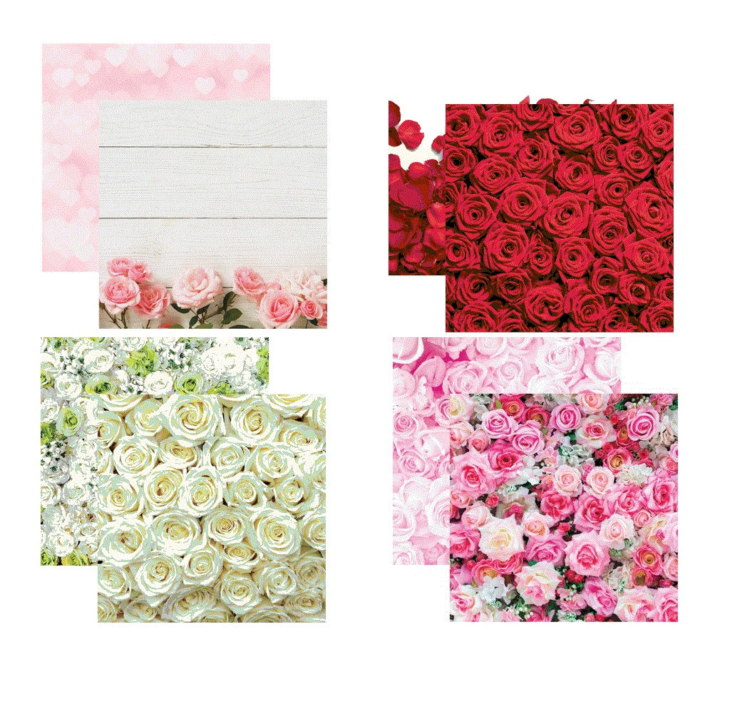 Reminisce Made With Roses Scrapbook Paper Assortment Set
