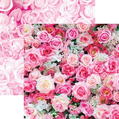 Made With Love rose bouquet Scrapbook Paper