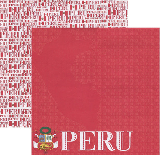 Reminisce Peru Passport Scrapbook Paper
