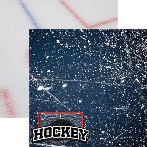 Real sports Hockey Scrapbook Paper by Reminisce