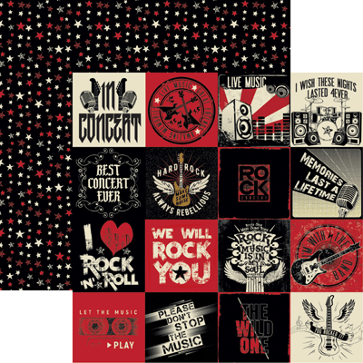 Reminisce Rockstar - Lets Rock Scrapbook Paper
