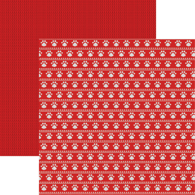 Reminisce Santa's Sweater Puppy Sweater Scrapbook Paper