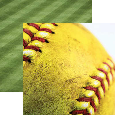 The Softball Collection 2 Stitches Scrapbook Paper by Reminisce