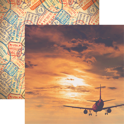 Reminisce Wanderlust by Plane Scrapbook Paper