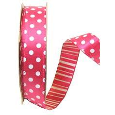 Double Sided Dotted/Striped Ribbon - Bright Pink – Country Croppers