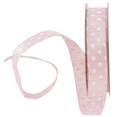 Double Sided Dotted/Striped Ribbon - Light Pink