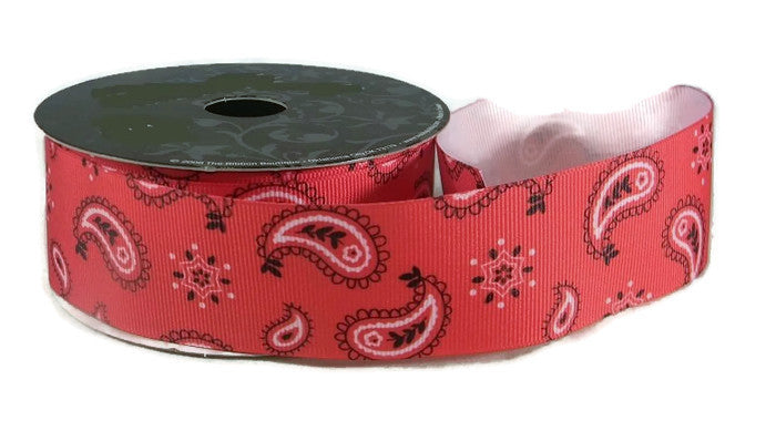 Red Bandana Cowboy Ribbon - 1.5