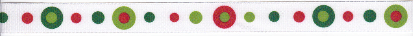 Christmas Dots Grosgrain Ribbon - 10Yards