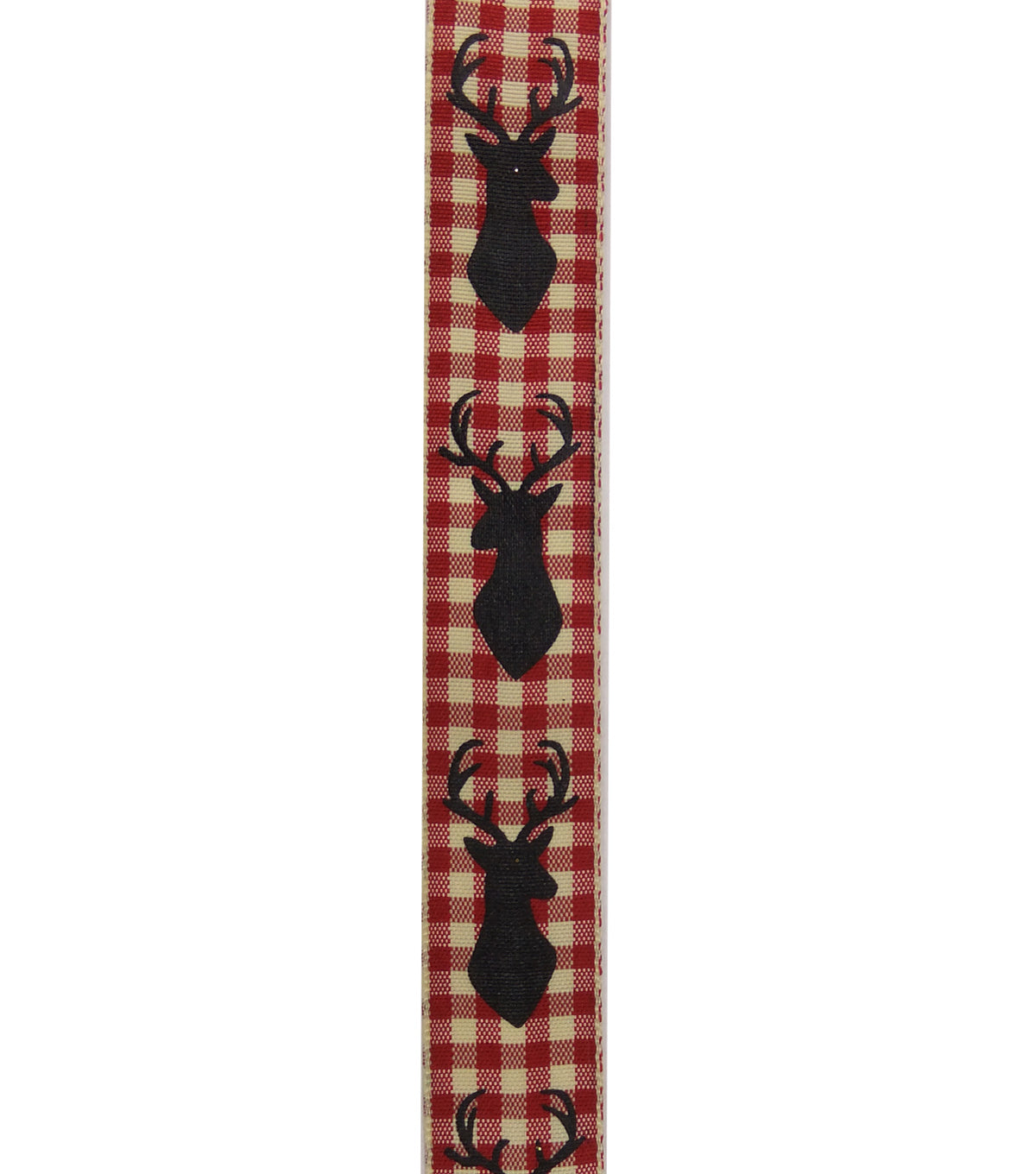 Deer Head Buck Red & White Plaid Ribbon 7/8In x 9 feet – Country Croppers