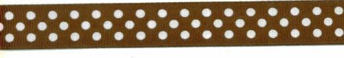 Chocolate and White Grosgrain Dot Ribbon