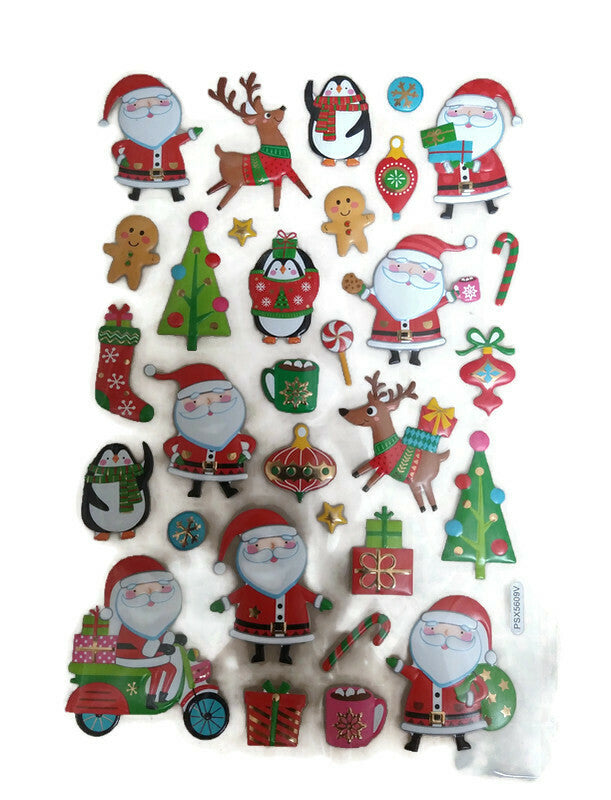 Santa Fun Puffy Stickers