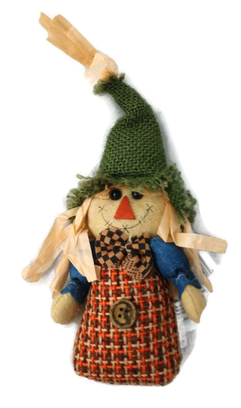 Fall Plush Scarecrow Figurine - Green Hat