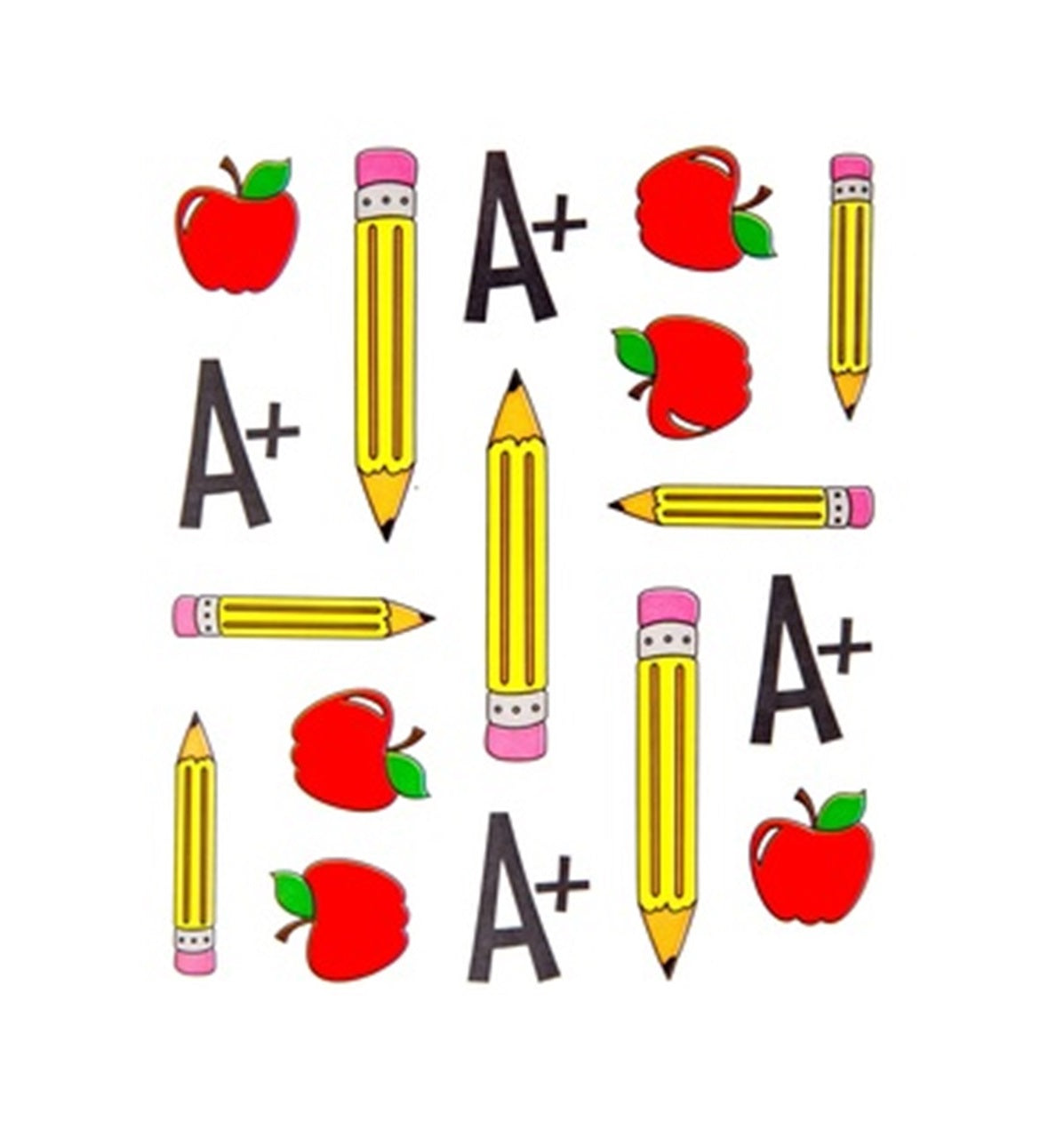 School A+ Pencils and Apples Stickers - 2 Sheets – Country Croppers