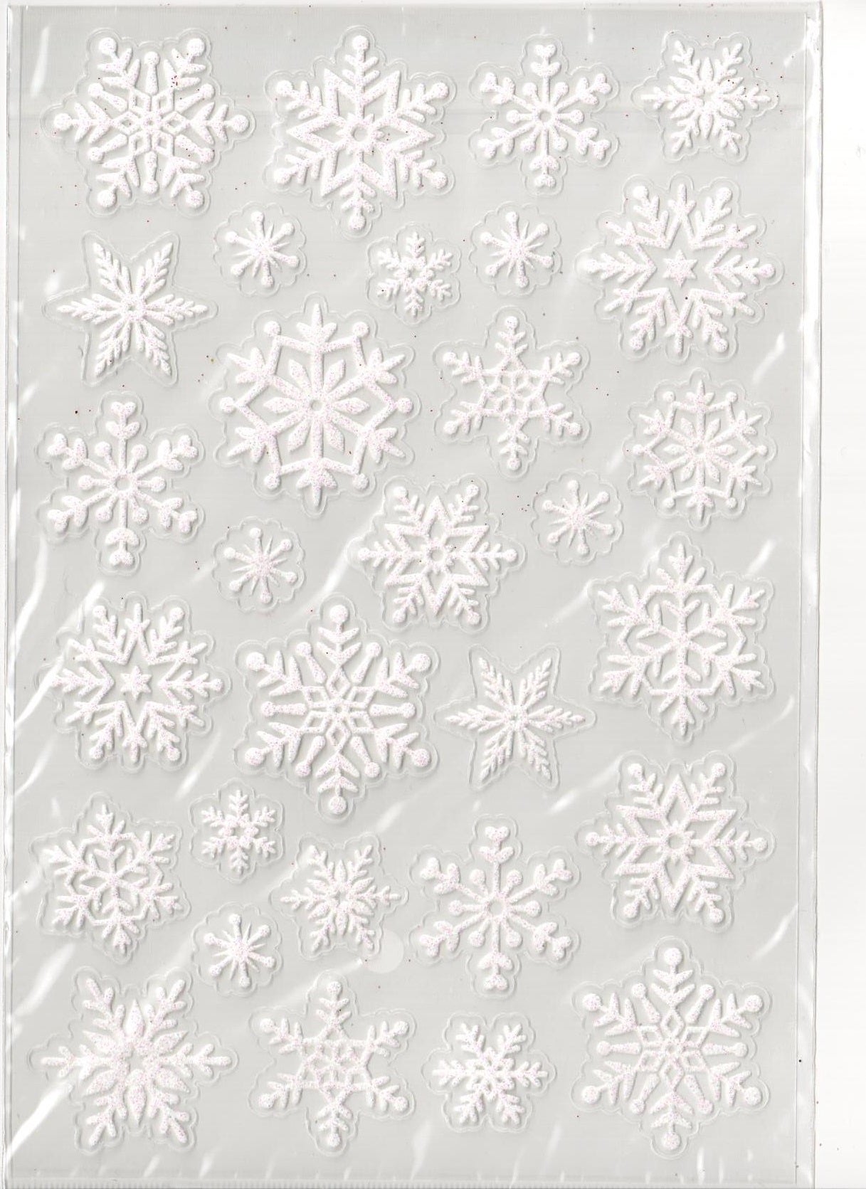 White Glitter Snowflake Stickers