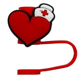 Nurse Heart Silicone Straw Topper