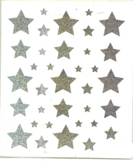 Holographic Silver Star Stickers