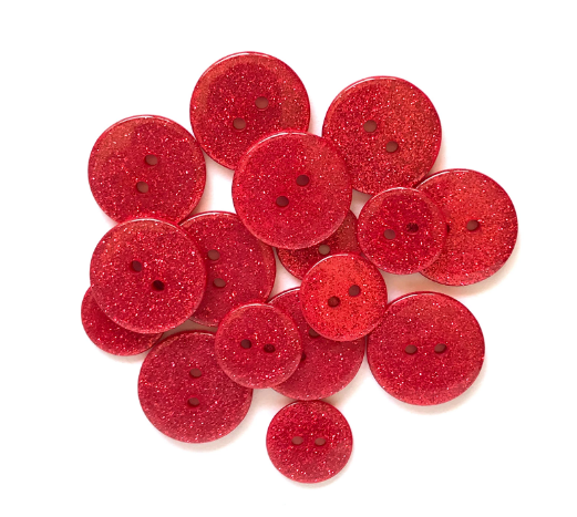 Sugar Shoppe Red Glitter Buttons