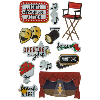 Dramatic Sticker Theater Drama Movie 3 Dimensional Stickers Set - 12pcs – Country Croppers