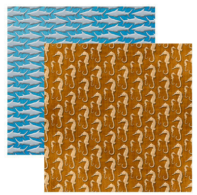 Reminisce Under the Sea - Seahorse Brigade Scrapbook Paper