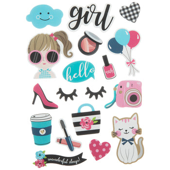 Girls Wonderful Day Stickers