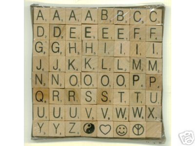 Wood Scrabble Game Letter Pieces