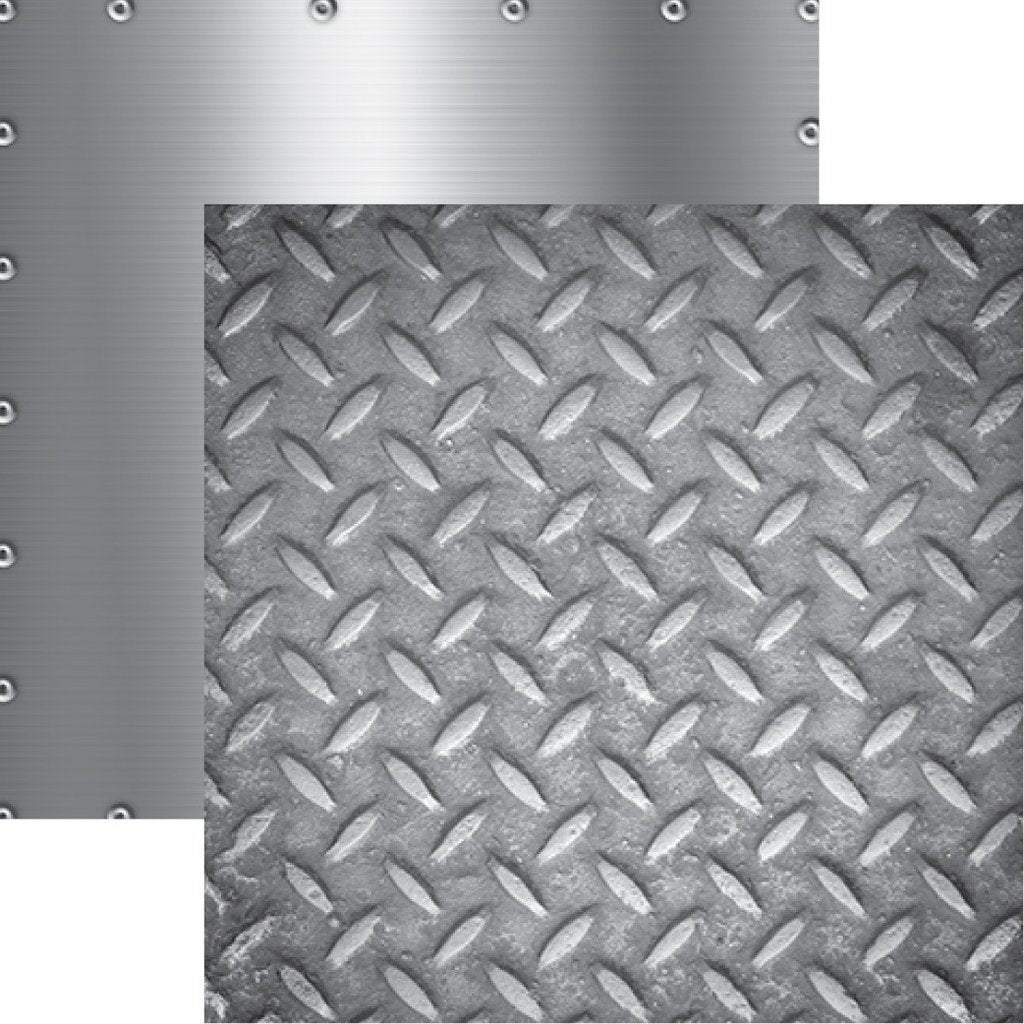 Reminisce Worlds of Adventure Diamond Plate Scrapbook Paper