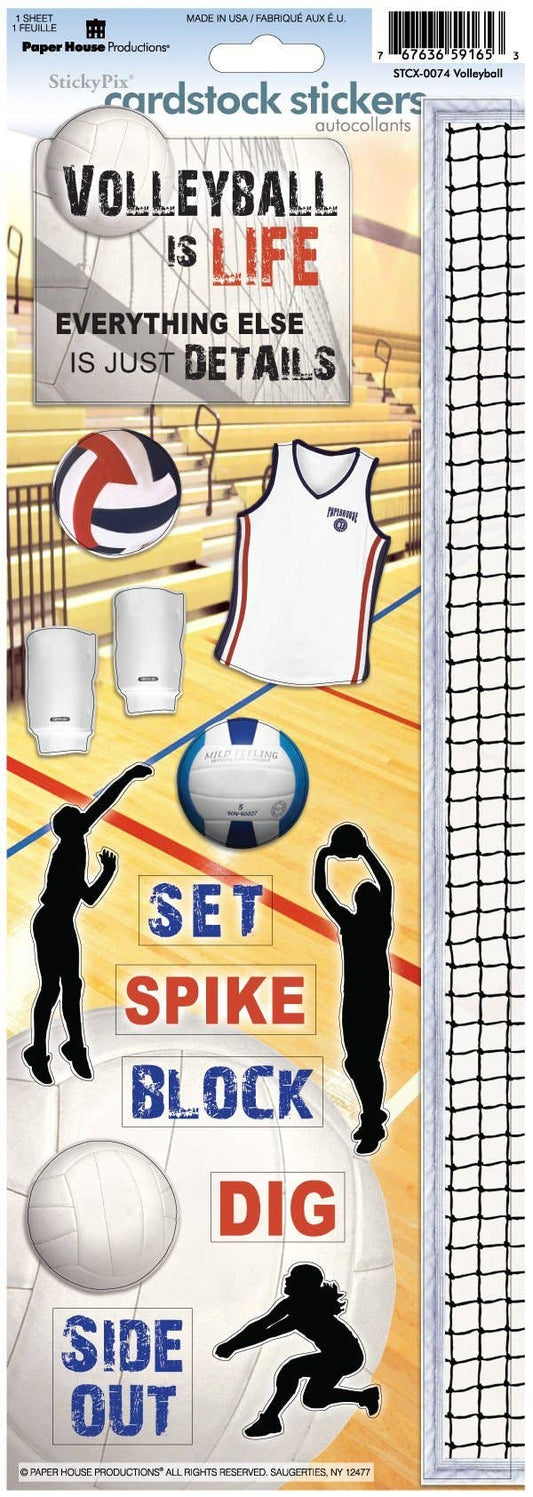 Volleyball Cardstock Sticker
