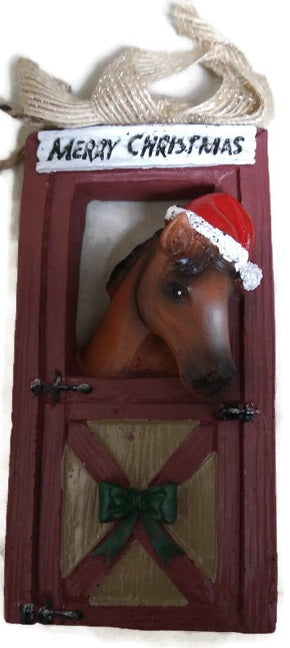 Santa's Farm Friend Barn Door Ornament - Horse
