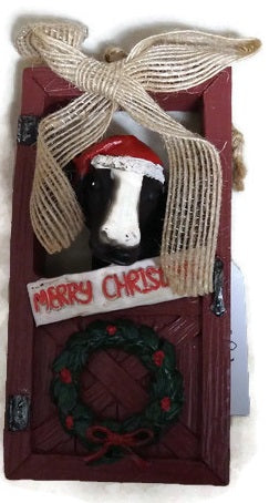 Cow Barn Door Ornament