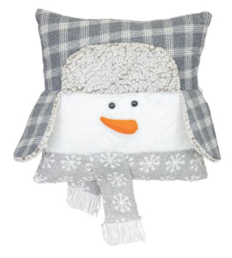 Snow Cloud Snowman Pillow Plaid