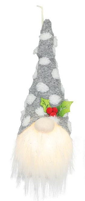 Gray sprightly Gnome Light Up Ornament Decor