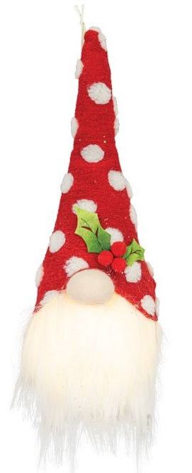 Red Sprightly Gnome Light Up Ornament