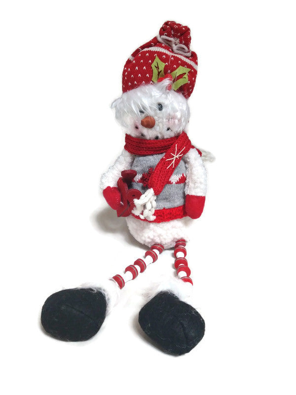 Snow Sweater Snowman Button Leg - with Sled