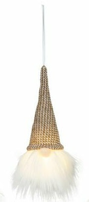 Gold Sweater Cap Gnome Ornament