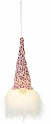 Rose Pink Sweater Cap Gnome Ornament with Light