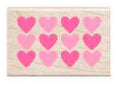 Studio G Valentine Wooden Stamp 12 HEARTS