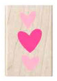 Studio G Valentine Wooden Stamp 3 Vertical HEARTS
