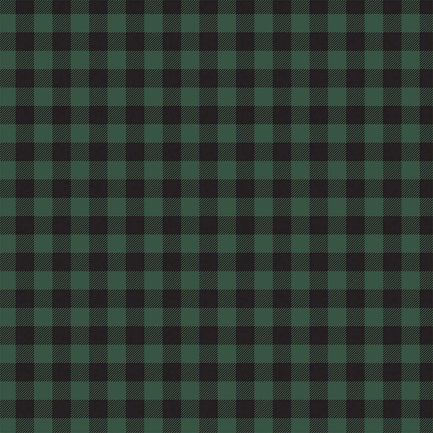 Green and Black Buffalo Plaid Paper Double Sided 12x12 Scrapbook Paper