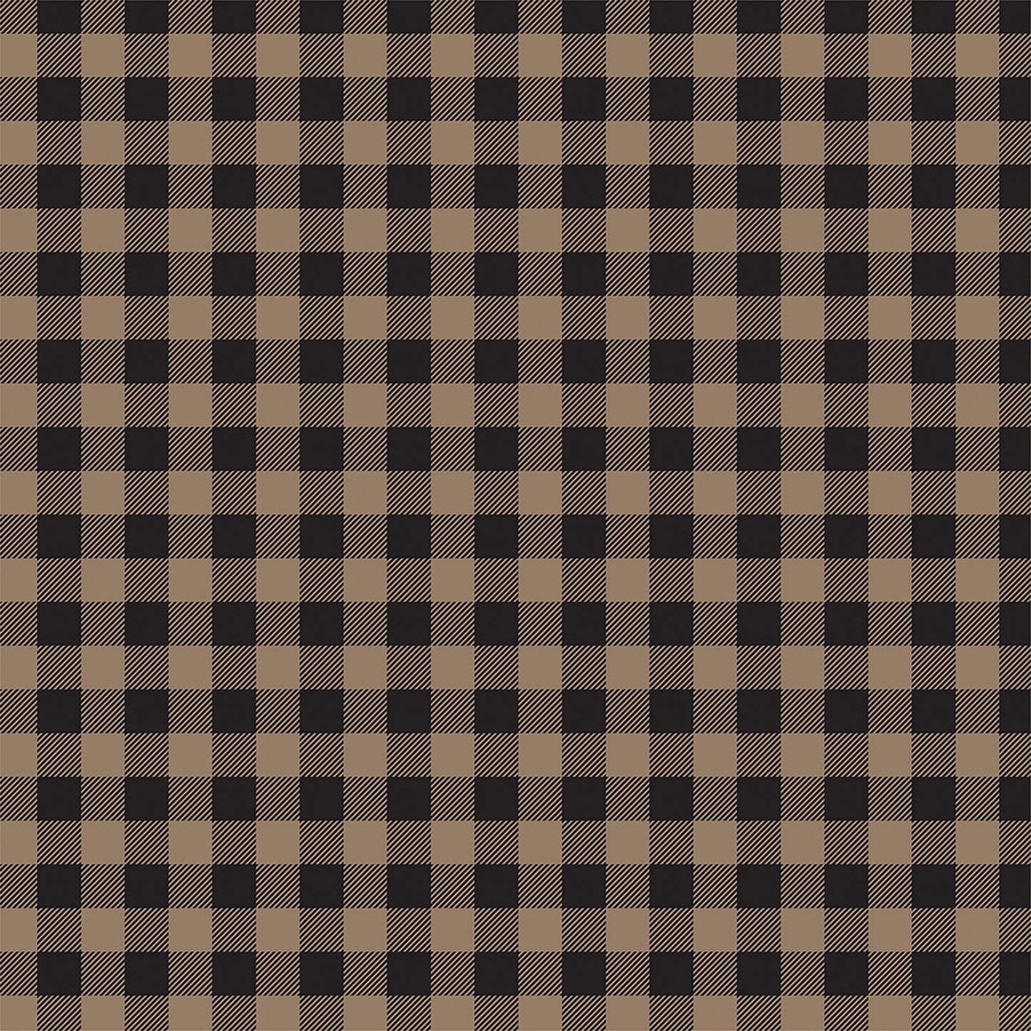 Brown and Black Buffalo Plaid Paper Double Sided 12x12 Scrapbook Paper