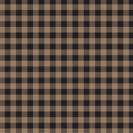 Brown and Black Buffalo Plaid Paper Double Sided 12x12 Scrapbook Paper