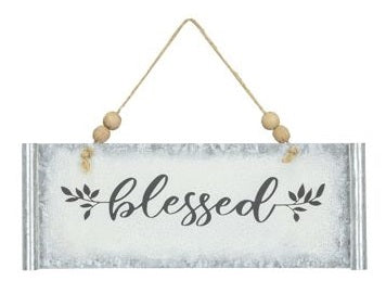 Blessed Metal Fall Hanging Sign