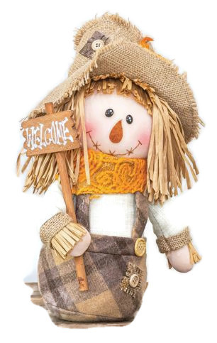 Fall Timber Gnome Scarecrow Tabletop Decor - Welcome