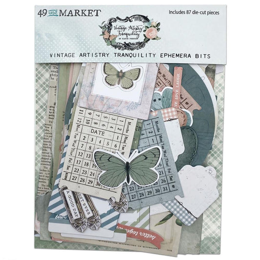49 and Market Vintage Artistry Tranquility Ephemera Bits