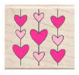 Studio G Valentine Wooden Stamp Hearts on Strings