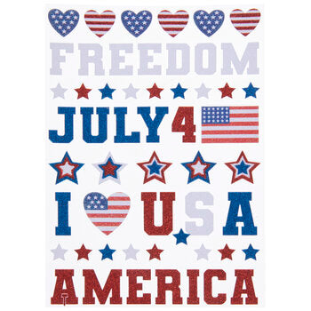 Glitter 4th of July Stickers