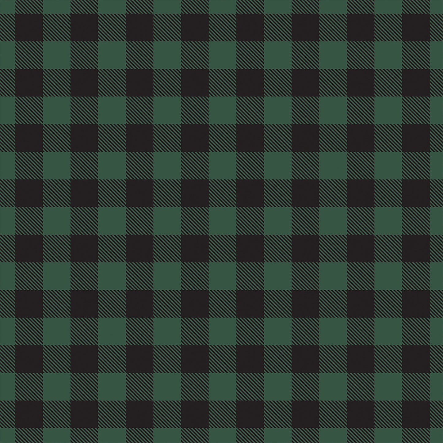 Green and Black Buffalo Plaid Paper Double Sided 12x12 Scrapbook Paper