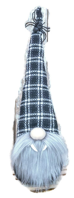 Vampire Gnome Tabletop Decor - Plaid Hat - 21 Inches Tall