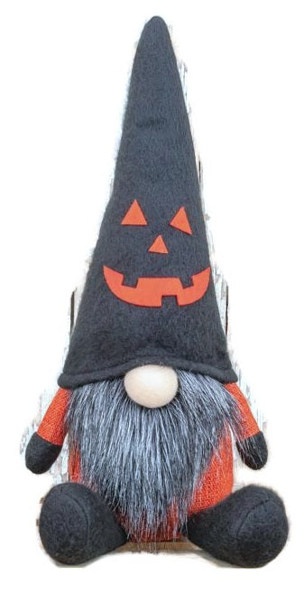 Halloween Jack Wizard Gnome Sitter - Black