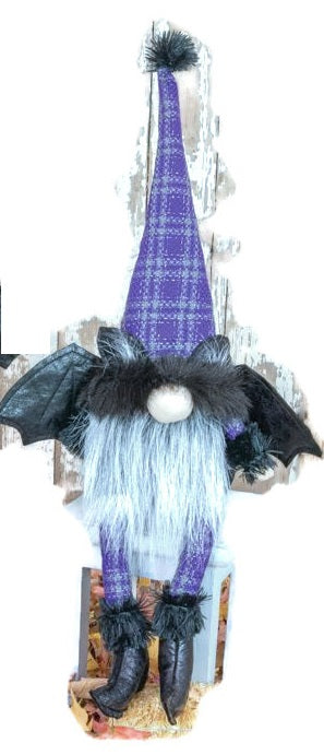 Bat Gnome Purple Halloween Decor